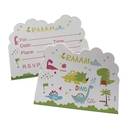 Set 10 Invitatii pentru Petrecere, Colectia Dino Park, 11 x 14 cm, din Carton, Multicolor