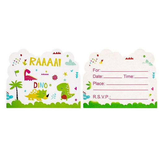 Set 10 Invitatii pentru Petrecere, Colectia Dino Park, 11 x 14 cm, din Carton, Multicolor