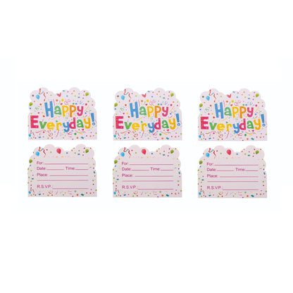 Set 10 Invitatii pentru Petrecere, Model Happy Everyday, 17 x 12 cm, Multicolor