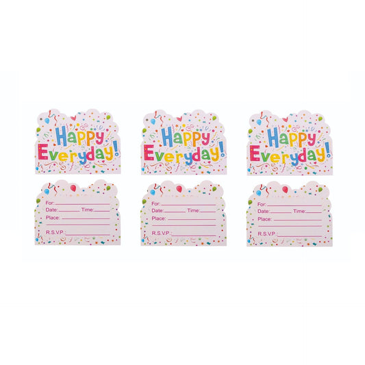 Set 10 Invitatii pentru Petrecere, Model Happy Everyday, 17 x 12 cm, Multicolor
