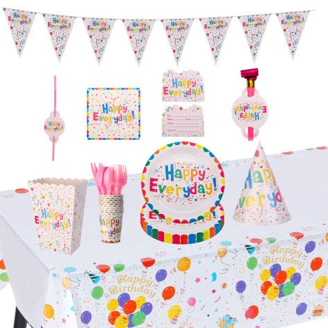 Set 10 Invitatii pentru Petrecere, Model Happy Everyday, 17 x 12 cm, Multicolor