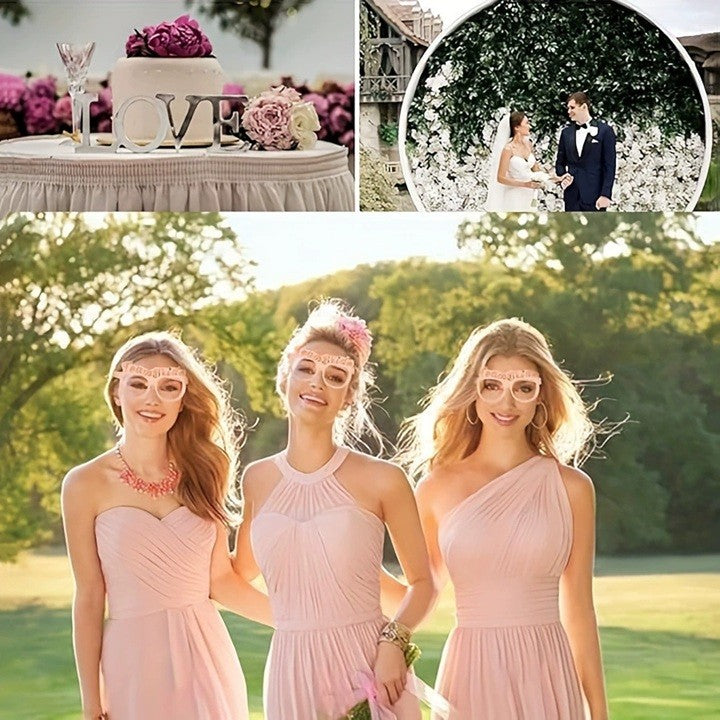 Set 10 Ochelari, Tematica Petrecerea Burlacitelor, Model Team Bride si Bride to Be, 9 x Roz, 1 x Alb