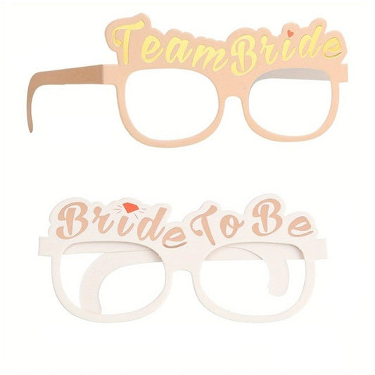 Set 10 Ochelari, Tematica Petrecerea Burlacitelor, Model Team Bride si Bride to Be, 9 x Roz, 1 x Alb