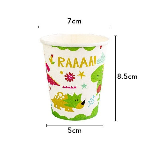 Set 10 Pahare Petrecere, Colectia Dino Park, 8.5 x 7 x 5 cm, din Carton, Multicolor