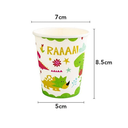 Set 10 Pahare Petrecere, Colectia Dino Park, 8.5 x 7 x 5 cm, din Carton, Multicolor