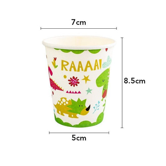 Set 10 Pahare Petrecere, Colectia Dino Park, 8.5 x 7 x 5 cm, din Carton, Multicolor