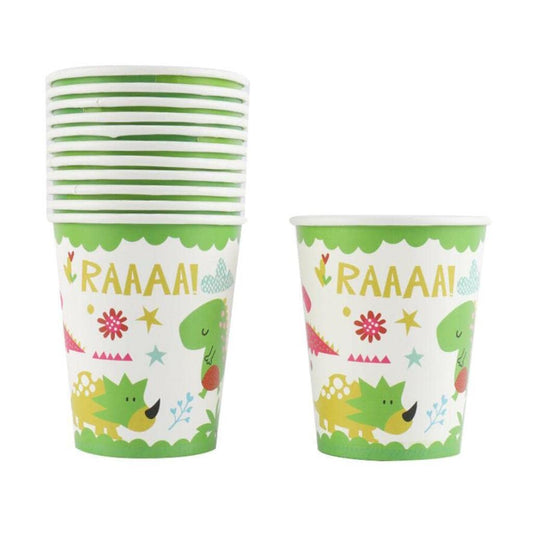 Set 10 Pahare Petrecere, Colectia Dino Park, 8.5 x 7 x 5 cm, din Carton, Multicolor