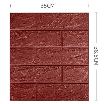 Set 10 Placi Tapet 3D, 35 x 38 cm, Grosime 3 mm, din Polietilena, Model Caramida, Suprafata acoperita 1.33 mp, Maro
