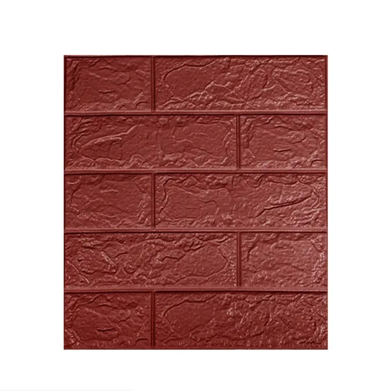 Set 10 Placi Tapet 3D, 35 x 38 cm, Grosime 3 mm, din Polietilena, Model Caramida, Suprafata acoperita 1.33 mp, Maro