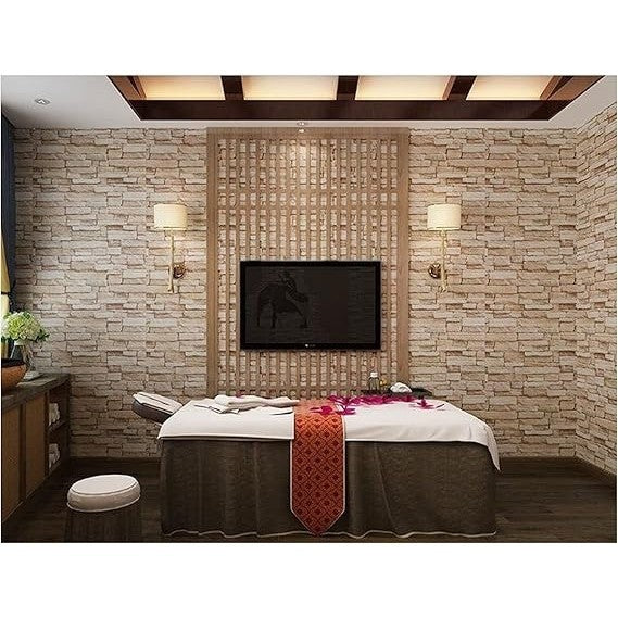 Set 10 Placi Tapet 3D, 35 x 38 cm, Grosime 3 mm, din Polietilena, Model Caramida, Suprafata acoperita 1.33 mp, Piatra Maro