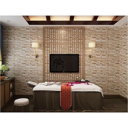 Set 10 Placi Tapet 3D, 35 x 38 cm, Grosime 3 mm, din Polietilena, Model Caramida, Suprafata acoperita 1.33 mp, Piatra Maro