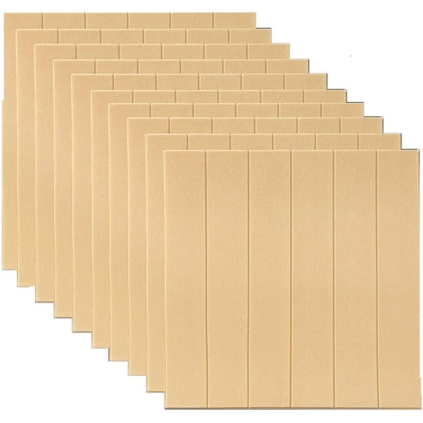 Set 10 Placi Tapet 3D, 70 x 70 cm, Grosime 3 mm, din Rasina, Tip Placi de Lemn, Suprafata Acoperita 4.9 mp, Crem Deschis