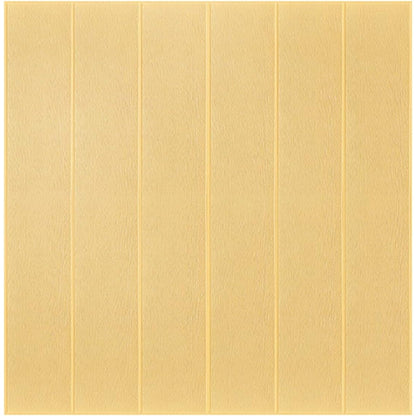 Set 10 Placi Tapet 3D, 70 x 70 cm, Grosime 3 mm, din Rasina, Tip Placi de Lemn, Suprafata Acoperita 4.9 mp, Crem Deschis