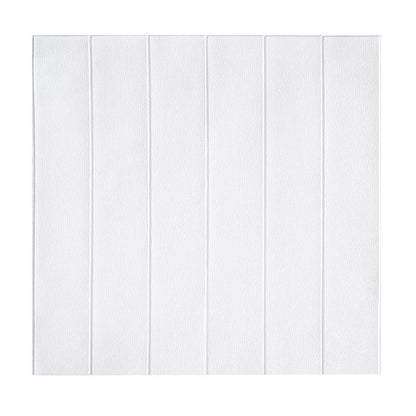 Set 10 Placi Tapet 3D, 70 x 70 cm, Grosime 3 mm, din Rasina, Tip Placi de Lemn, Suprafata Acoperita 4.9 mp, Alb