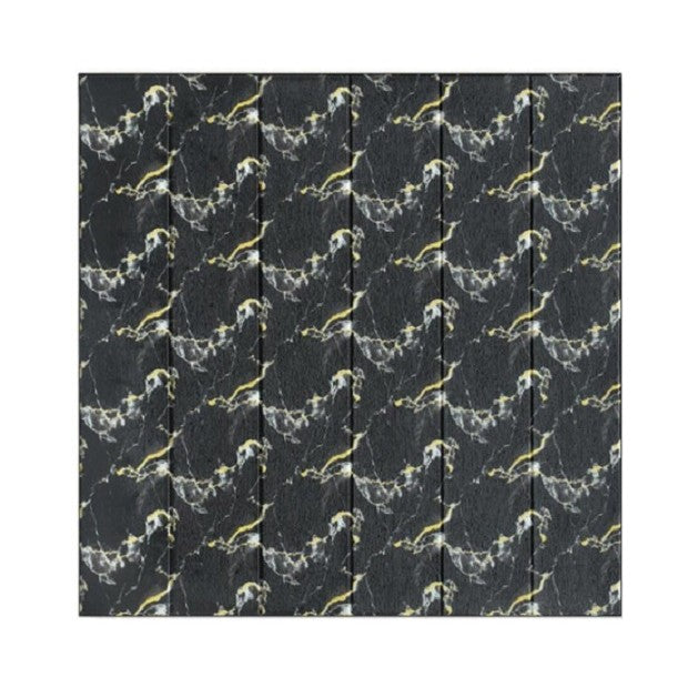 Set 10 Placi Tapet 3D, 70 x 70 cm, Grosime 3 mm, din Rasina, Tip Placi de Lemn, Suprafata Acoperita 4.9 mp, Negru