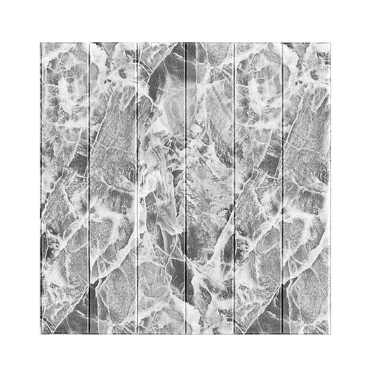Set 10 Placi Tapet 3D, 70 x 70 cm, Grosime 3 mm, din Rasina, Tip Placi de Lemn, Suprafata Acoperita 4.9 mp, Gri Marmorat