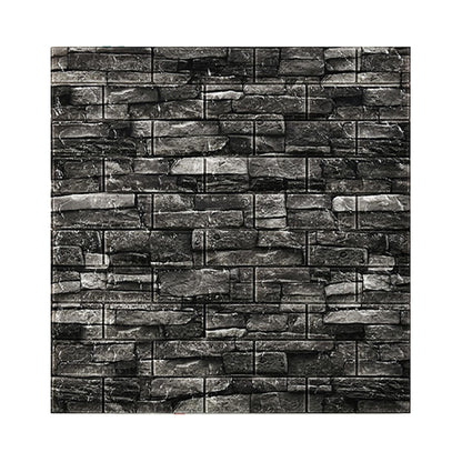 Set 10 Placi Tapet 3D, 70 x 77 cm, Grosime 3 mm, din Polietilena, Model Caramida, Suprafata acoperita 5.3 mp, Gri Inchis
