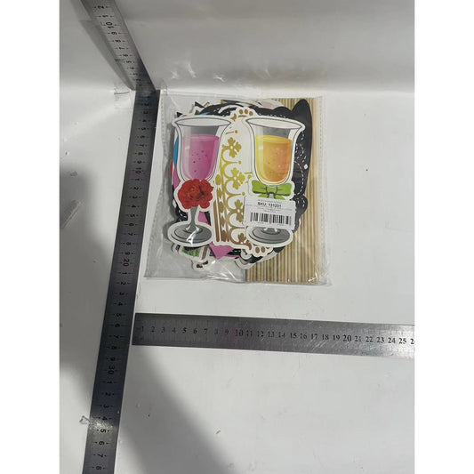 Set 10 Accesorii pentru Petrecere, Props pentru Coltul de Poze, Model Mire si Mireasa, Tematica Nunta, Multicolor