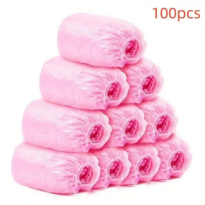 Set 100 Huse de Pantofi Impermeabile de Unica Folosinta, Universale, Roz, pentru Zile Ploioase
