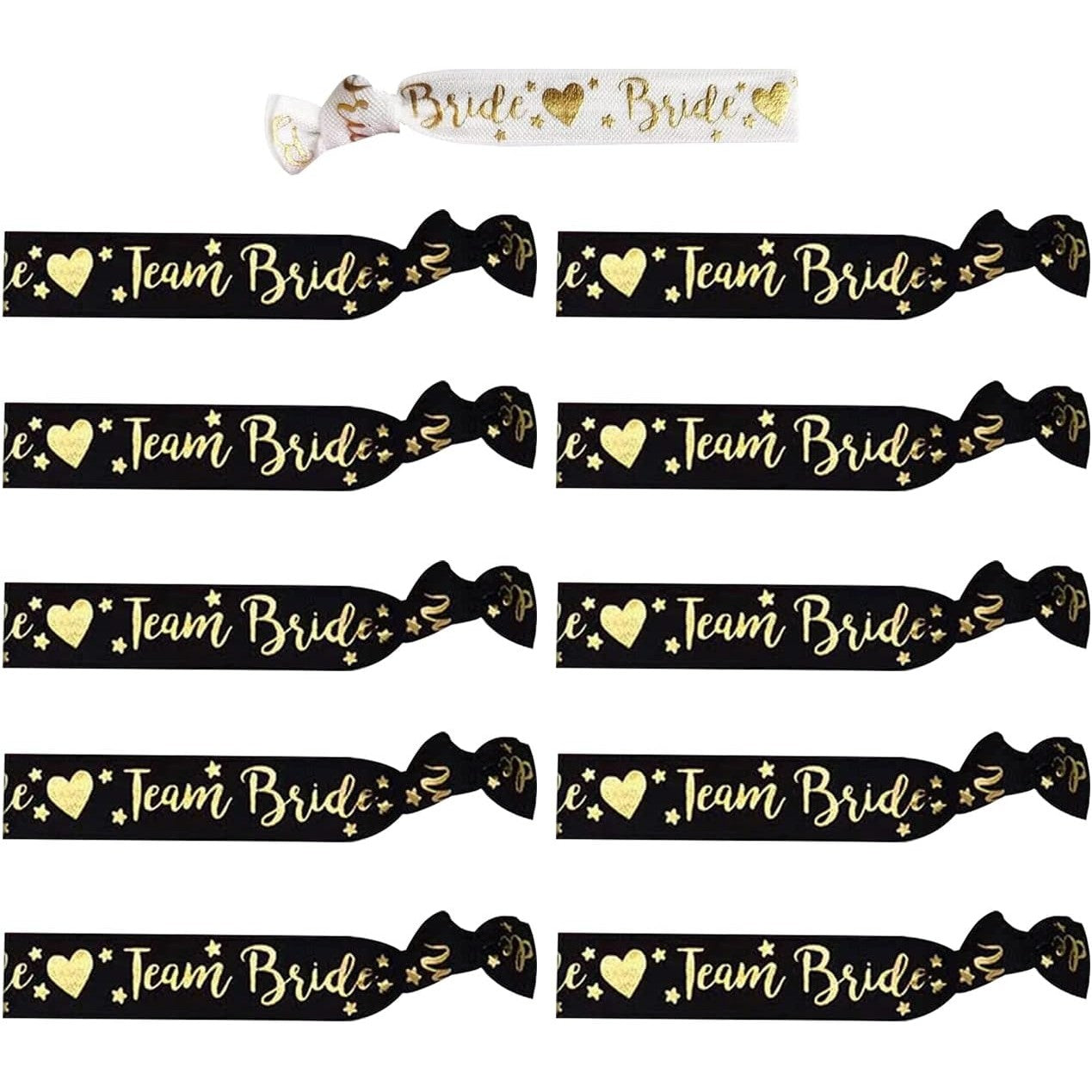 Set 11 Bratari, pentru Petrecerea Burlacitelor, din Panza, Marime Universala, Alb/Negru
