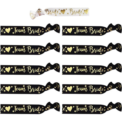 Set 11 Bratari, pentru Petrecerea Burlacitelor, din Panza, Marime Universala, Alb/Negru