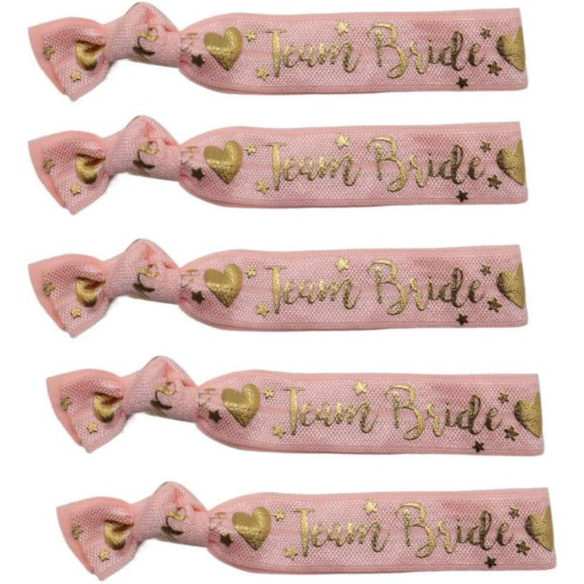 Set 11 Bratari, pentru Petrecerea Burlacitelor, din Panza, Marime Universala, Alb/Roz
