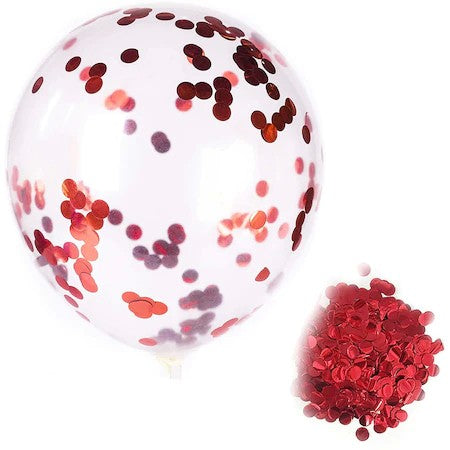 Set 15 baloane pentru petrecere, alb/rosu, 30 cm