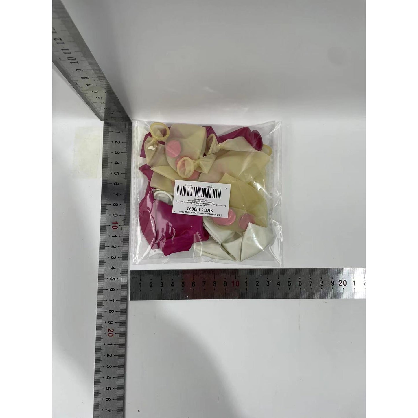 Set 15 baloane pentru petrecere, alb/roz, 30 cm