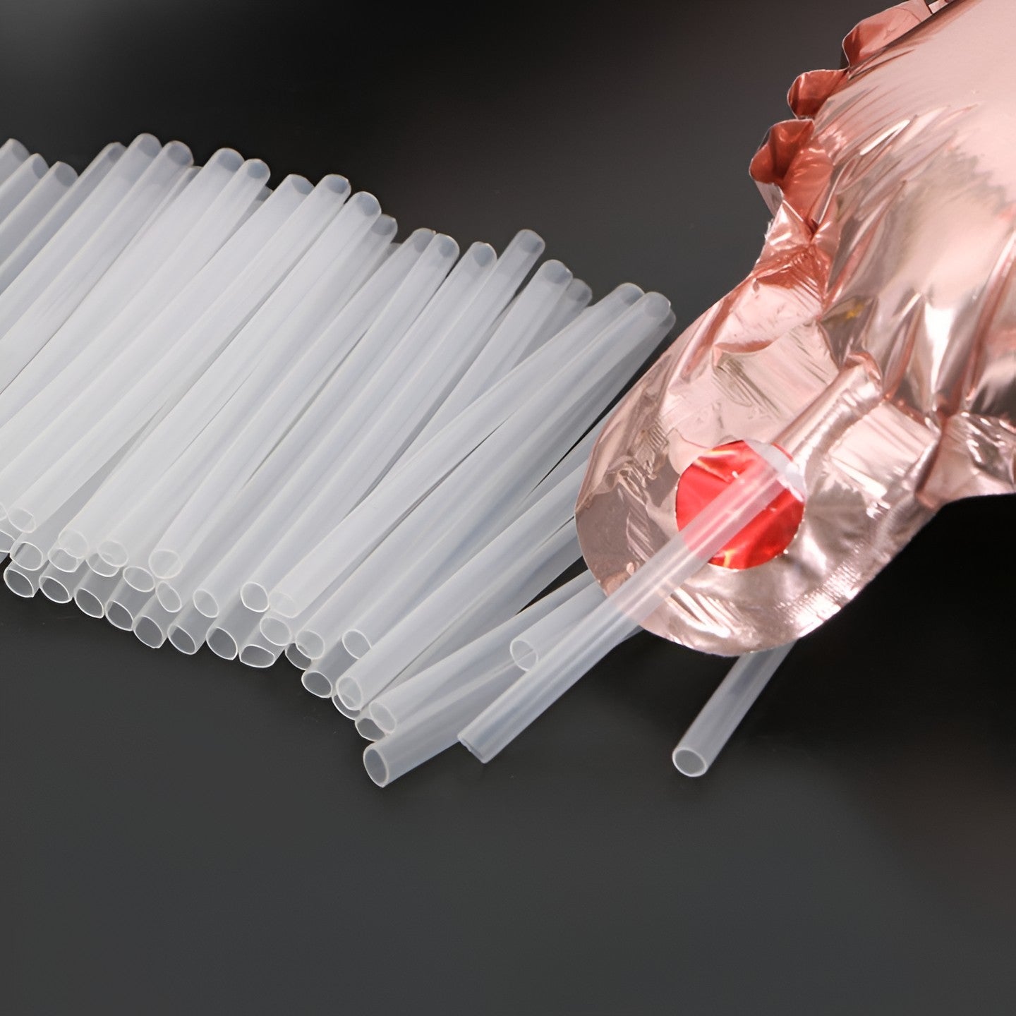 Pai din Plastic, pentru Umflarea Baloanelor din Folie, 8 cm, Transparente