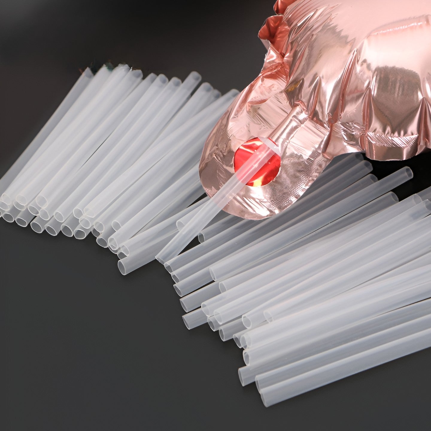 Pai din Plastic, pentru Umflarea Baloanelor din Folie, 8 cm, Transparente