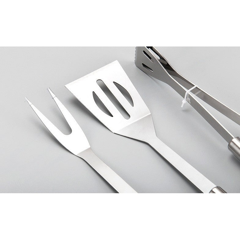 Set 16 Ustensile pentru Gratar, din Otel Inoxidabil, Geanta Oxford, Argintiu