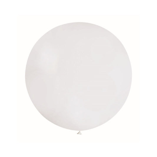 Set 2 Baloane din Latex, Model Party Jumbo, 90 cm, Alb si Bej, 35 g