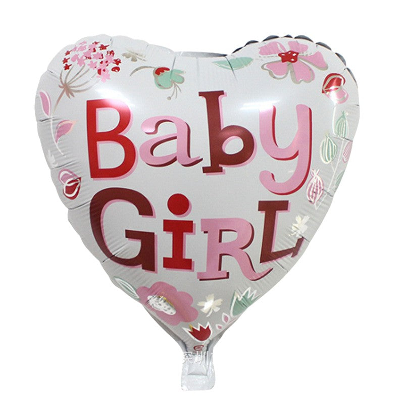 Set 2 Baloane din Folie Metalizata, Figurine Inima si Cerc, Tema Botez Fetita, 45 cm, Ambalaj Individual, Pai Inclus, Umflare cu Aer sau Heliu, Roz