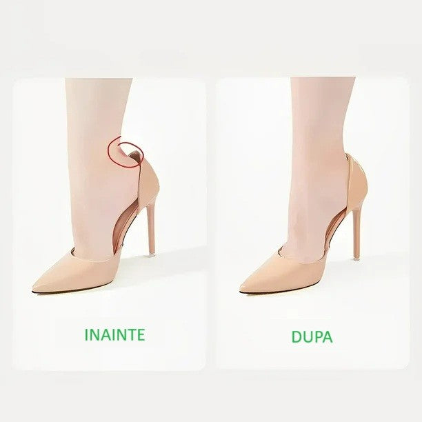 Set 2 Branturi cu Pernute pentru Calcai, Suport Interior pentru Incaltaminte, Marime Universala, Aderent pe Piele, Negru