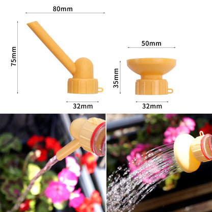 Set 2 capace de sticla pentru irigat florile, stropitoare si teava, practic si usor de utilizat, portabil, reutilizabil, 8 x 7.5 cm, galben