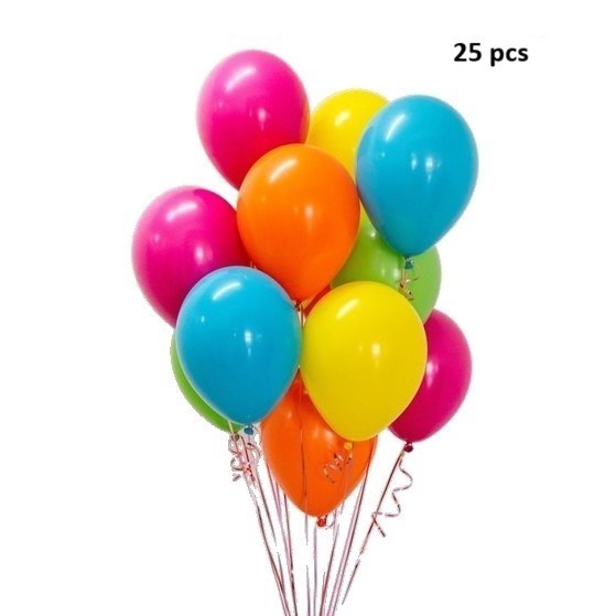 Set 25 Baloane din Latex, Model Party, 13 cm, Multicolore, 1 g