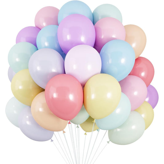 Set 25 Baloane din Latex, Model Party, 13 cm, Multicolore, Culori Pale, 1 g