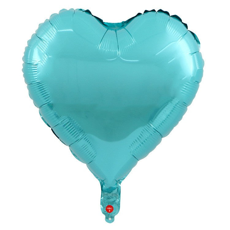 Set 3 Baloane din Folie Metalizata, Figurina Inima, Tema Ziua Indragostitilor, 45 cm, Ambalaj Individual, Pai Inclus, Umflare cu Aer sau Heliu, Albastru/Argintiu