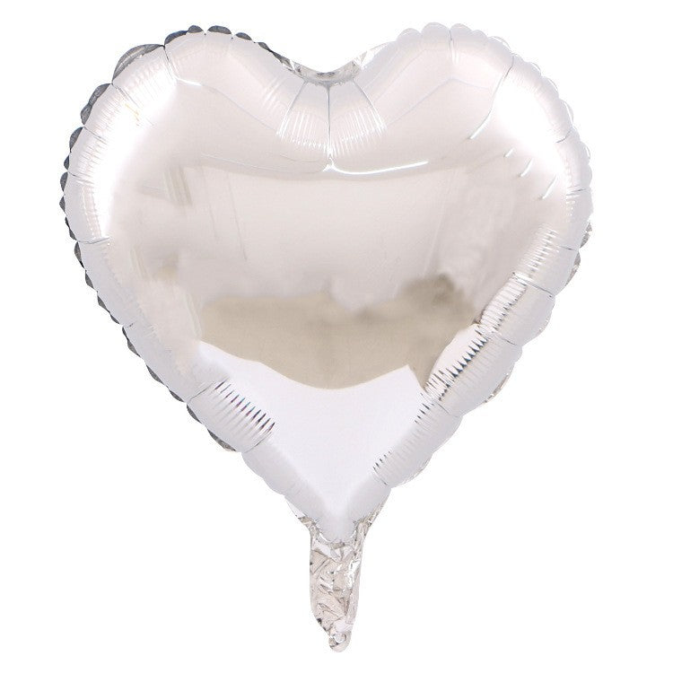 Set 3 Baloane din Folie Metalizata, Figurina Inima, Tema Ziua Indragostitilor, 45 cm, Ambalaj Individual, Pai Inclus, Umflare cu Aer sau Heliu, Albastru/Argintiu