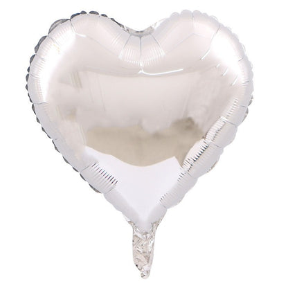Set 3 Baloane din Folie Metalizata, Figurina Inima, Tema Ziua Indragostitilor, 45 cm, Ambalaj Individual, Pai Inclus, Umflare cu Aer sau Heliu, Albastru/Argintiu