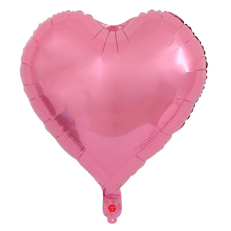 Set 3 Baloane din Folie Metalizata, Figurina Inima, Tema Ziua Indragostitilor, 45 cm, Ambalaj Individual, Pai Inclus, Umflare cu Aer sau Heliu, Roz