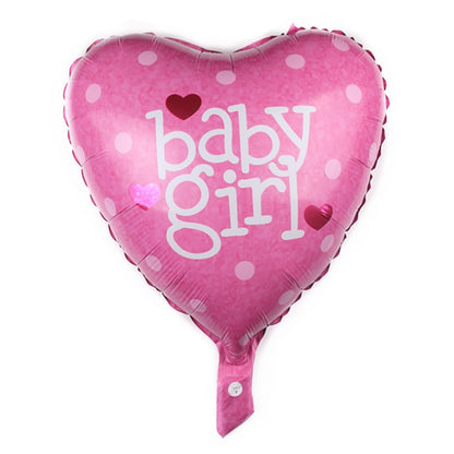 Set 3 Baloane din Folie Metalizata, Figurine Carucior, Inima, Fundita, Tema Botez, 45 cm, Ambalaj Individual, Pai Inclus, Umflare cu Aer sau Heliu, Roz