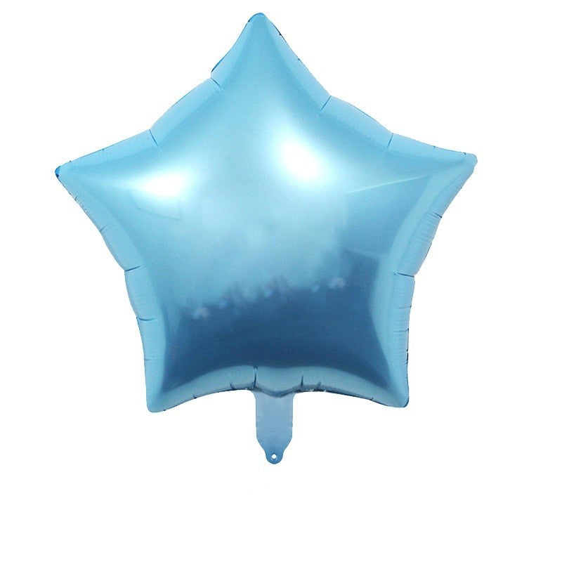 Set 3 Baloane din Folie Metalizata, Figurine Picior 46x79 cm, Inima 45cm, Stea 45cm, Model It's a Boy, Tema Gender Reveal, Ambalaj Individual, Pai Inclus, Umflare cu Aer sau Heliu, Albastru