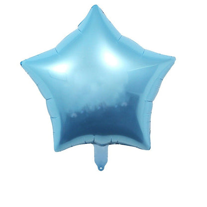 Set 3 Baloane din Folie Metalizata, Figurine Picior 46x79 cm, Inima 45cm, Stea 45cm, Model It's a Boy, Tema Gender Reveal, Ambalaj Individual, Pai Inclus, Umflare cu Aer sau Heliu, Albastru