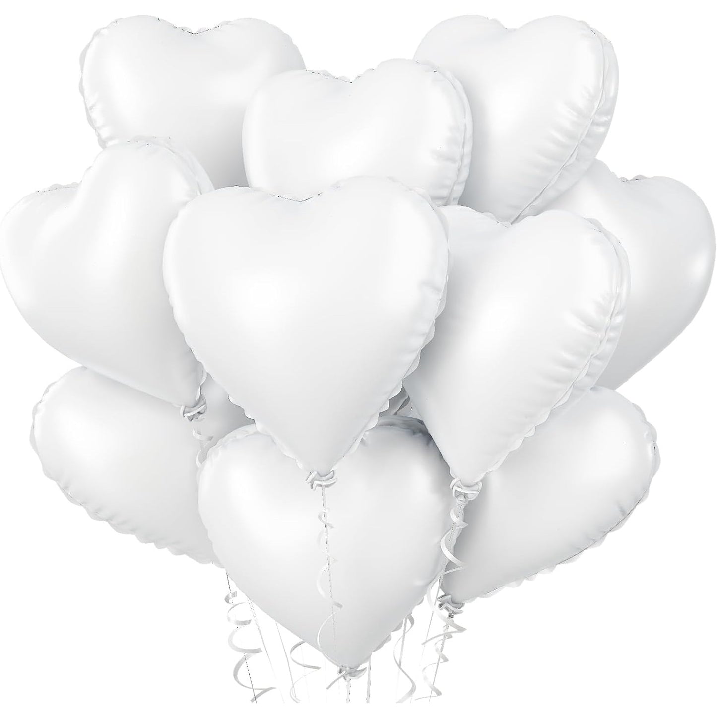 Set 3 Baloane din Folie Metalizata, Model Inimi, Tema Ziua Indragostitilor, 45 cm, 2 Rosii, 1 Alb, Ambalaj Individual, Pai Inclus, Umflare cu Aer sau Heliu, Alb/Rosu