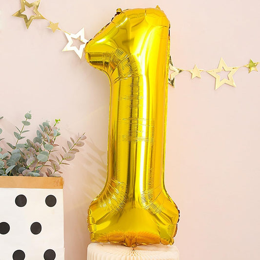 Set 30 Baloane Folie si Latex, Tematica Prima Aniversare, Baloane Latex 30cm, 25cm, Figurina Girafa 32x34 cm, Frunza Palmier 15 cm, Cifra 1 76 cm, Multicolor