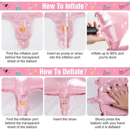 Set 4 Baloane din Folie Metalizata, Figurine Litere, Model Scris Love, Tema Iubire, 80 cm, Ambalaj Individual, Pai Inclus, Umflare cu Aer sau Heliu, Roz