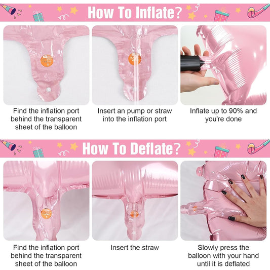 Set 4 Baloane din Folie Metalizata, Figurine Litere, Model Scris Love, Tema Iubire, 80 cm, Ambalaj Individual, Pai Inclus, Umflare cu Aer sau Heliu, Roz