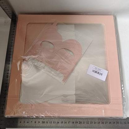 Set 4 Cutii pentru Baloane, Model Scris Baby, Tematica Iubire, Cuburi Decorative din Plastic, Accesorii pentru Petrecere, 30 x30 cm, Transparente Contur Roz