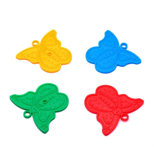 Set 4 Greutati pentru Baloanele cu Heliu, 30 grame, Plastic, Forma Fluture, Multicolor